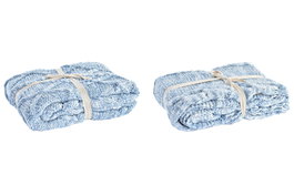DKD Home Decor Plaid Alpino Azul Celeste 125 x 150 cm (2 Unidades) Poliester