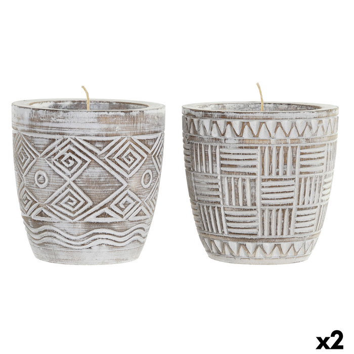 DKD Home Decor Vela Cera Parafina Albasia Decape Surtido de 2 Colores