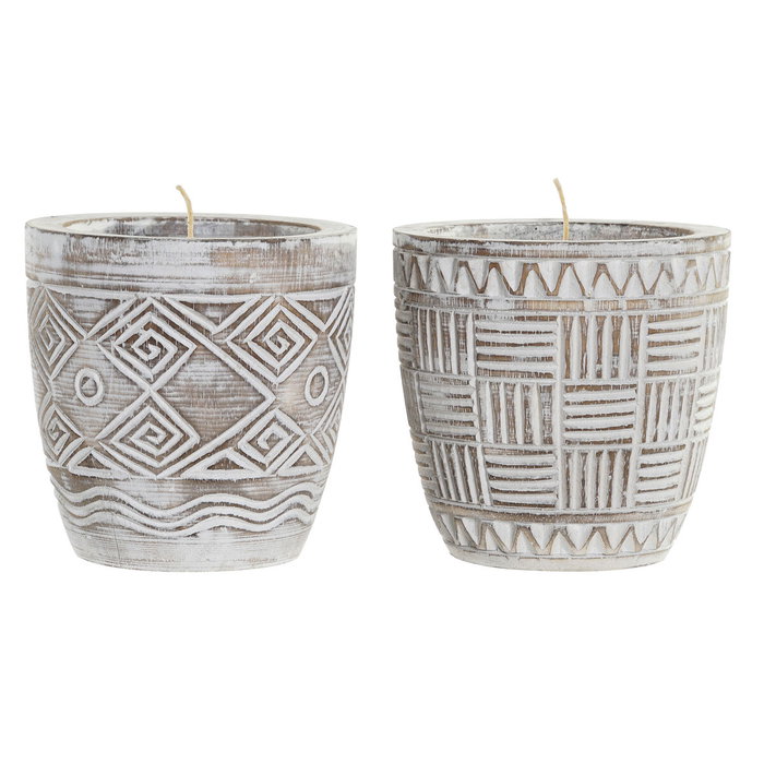 DKD Home Decor Vela Cera Parafina Albasia Decape Surtido de 2 Colores DKD Home Decor Vela Cera Parafina Albasia Decape Surtido de 2 Colores