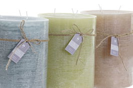 DKD Home Decor Vela Basicos Marron Verde 14.5 x 20 x 14.5 cm (3 Unidades) 155h