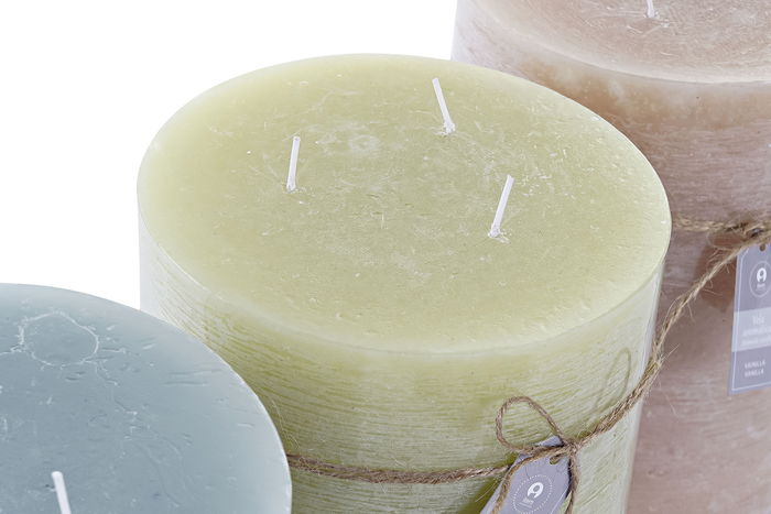 DKD Home Decor Vela Basicos Marron Verde 14.5 x 20 x 14.5 cm (3 Unidades) 155h