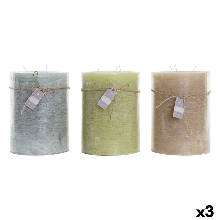 DKD Home Decor Set de 3 Velas de Cera de Parafina Surtidas 14,5x14,5x20 cm