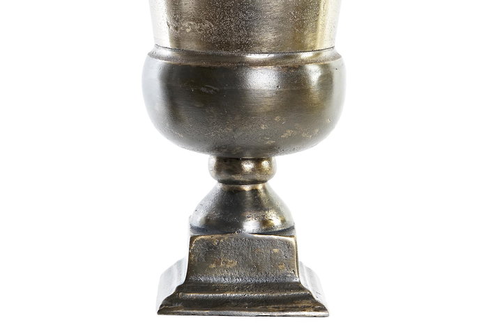 DKD Home Decor Jarron Moderno Dole Dorado Plateado Aluminio 24 x 31.5 x 24 cm (2 Unidades)