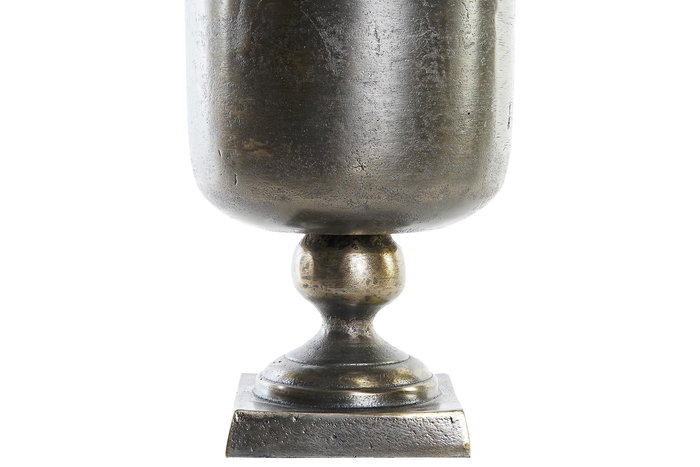 DKD Home Decor Jarrón Moderno Dorado Plateado Aluminio 15 x 33 x 15 cm (2 Unidades)