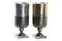 DKD Home Decor Jarrón Moderno Dorado Plateado Aluminio 15 x 33 x 15 cm (2 Unidades)