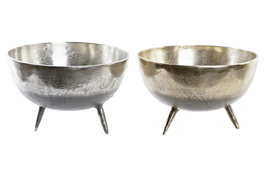 DKD Home Decor Centro de Mesa de Aluminio Colección DOLE - Set de 2 unidades surtidas