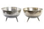 DKD Home Decor Centro de Mesa Moderno Dorado Plateado Aluminio 31 x 31 x 19.5 cm (2 Unidades)