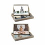 DKD Home Decor Set de 2 Bandejas de MDF Diseño Buda Gris y Marrón