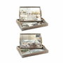 DKD Home Decor Set de 2 Bandejas MDF Beige Estilo Scandi