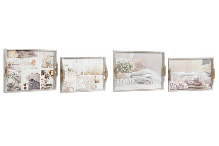DKD Home Decor Bandeja Beige Mdf 30 x 6 x 40 cm Set de 2 DKD Home Decor Bandeja Beige Mdf 30 x 6 x 40 cm Set de 2