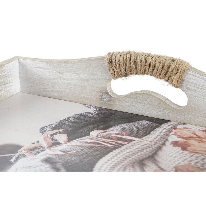 DKD Home Decor Set de 2 Bandejas MDF Multicolor Estilo Oriental