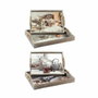 DKD Home Decor Set de 2 Bandejas MDF Multicolor Estilo Oriental