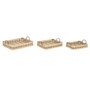 DKD Home Decor Set de 3 Bandejas de Bambú ASA Marrón Claro