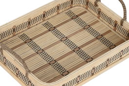 DKD Home Decor Bandeja Marron Claro 43 x 9 x 54 cm Set de 3