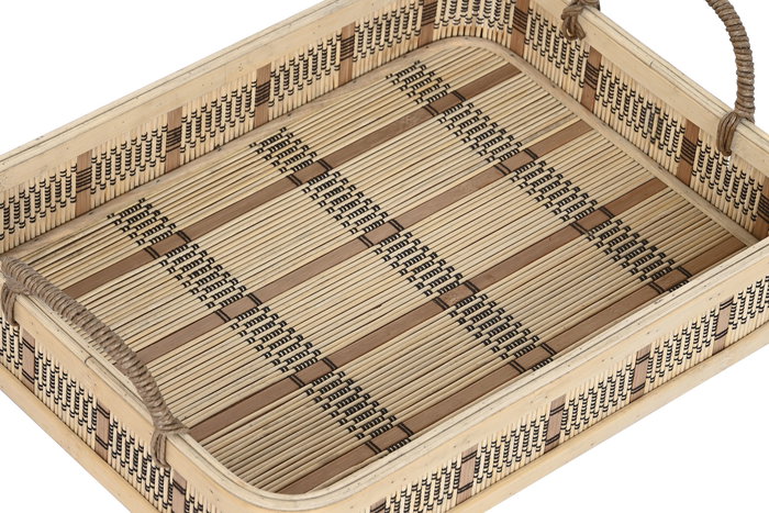 DKD Home Decor Bandeja Marron Claro 43 x 9 x 54 cm Set de 3 DKD Home Decor Bandeja Marron Claro 43 x 9 x 54 cm Set de 3