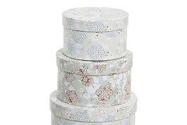 DKD Home Decor Set de 10 Cajas Shabby Verde Beige 37.5 x 18 x 37.5 cm