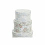 DKD Home Decor Set de 10 Cajas Redondas de Cartón Verde con Flores