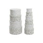 DKD Home Decor Set de 10 Cajas Redondas de Cartón Verde con Flores