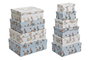 DKD Home Decor Caja Urban Azul Blanco Set de 10 Piezas 33.5 x 15.5 x 43.5 cm