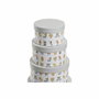 DKD Home Decor Set de 10 Cajas Redondas de Cartón Blanco
