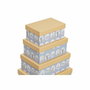 DKD Home Decor Set de 10 Cajas de Cartón Azul BAOBAB