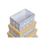 DKD Home Decor Set de 10 Cajas de Cartón Azul BAOBAB