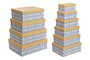 DKD Home Decor Caja Baobab Kids Azul Amarillo Carton 43.5 x 33.5 x 15.5 cm Set de 10