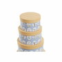 DKD Home Decor Set de 10 Cajas de Cartón Redondas Azul