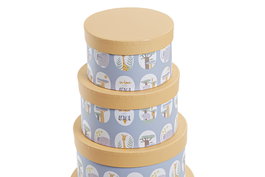 DKD Home Decor Caja para Niños Azul Amarillo 37.5 x 18 x 37.5 cm Set de 10
