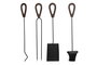 DKD Home Decor Leñera Loft Negra Desmontable de Acero y Aluminio 56 cm Alto - Set de 4