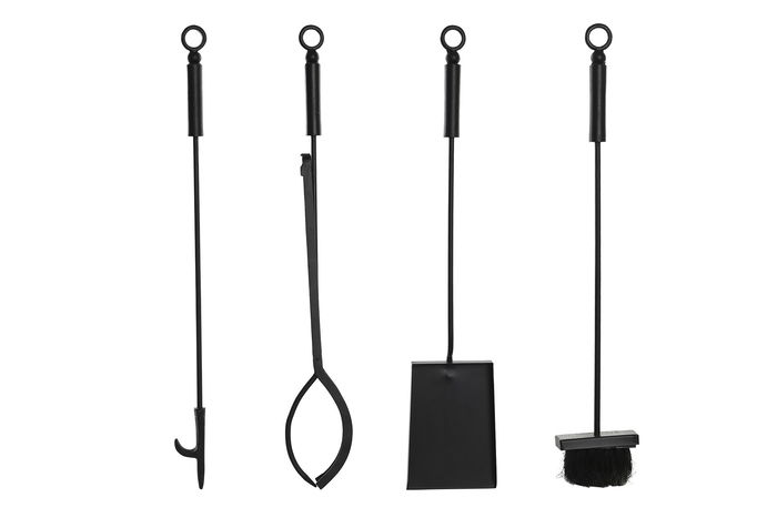 DKD Home Decor Chimenea Loft Negro Set de 4, 3 x 62 x 11 cm