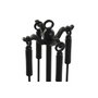 DKD Home Decor Set de Chimenea de 4 Piezas en Acero Negro
