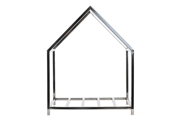 DKD Home Decor Leñera Moderno Plateado Inox 30 x 50 x 40 cm