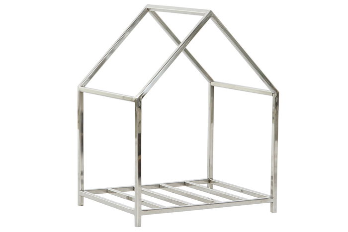 DKD Home Decor Leñera Moderno Plateado Inox 30 x 50 x 40 cm