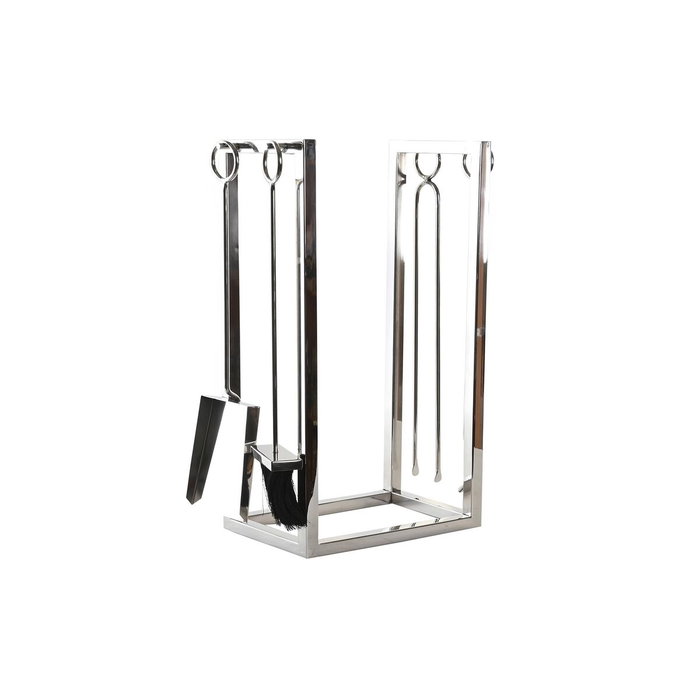 DKD Home Decor Set de 4 Leñeras Inox 36x20x59 Niquelado Plateado DKD Home Decor Set de 4 Leñeras Inox 36x20x59 Niquelado Plateado