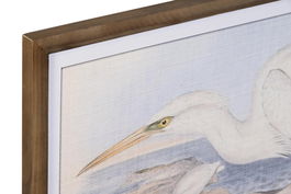 DKD Home Decor Cuadro 2 x 50 x 70 cm (4 Unidades) Marron Gris Cristal Abeto Garzas