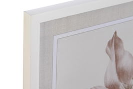 DKD Home Decor Cuadro Flores Blanco Beige Cristal Abedul 2.5 x 70 x 55 cm (4 Unidades)