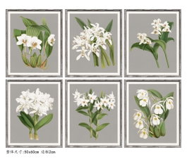 DKD Home Decor Cuadro de Cristal Abeto Flores Surtido de 6 Piezas