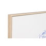 DKD Home Decor Set de 2 Cuadros de Mujer y Flores en Lienzo 80x120 cm beige, azul, negro y amarillo