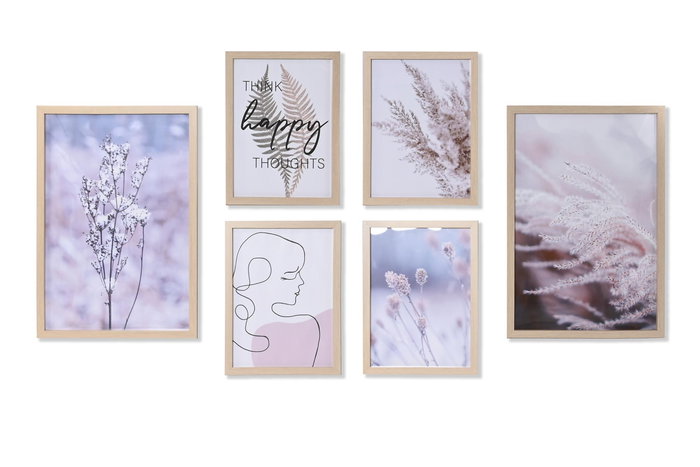 DKD Home Decor Cuadro Scandi Multicolor 60 x 40 cm Lienzo Pino Set de 6 DKD Home Decor Cuadro Scandi Multicolor 60 x 40 cm Lienzo Pino Set de 6