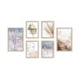 DKD Home Decor Set de 6 Cuadros de Lienzo en Pino Multicolor