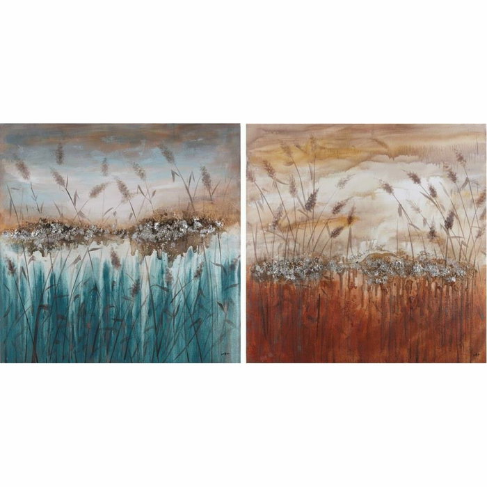 DKD Home Decor Set de 2 Cuadros Lienzo sobre Pino 100x100 cm Surtido de Colores DKD Home Decor Set de 2 Cuadros Lienzo sobre Pino 100x100 cm Surtido de Colores
