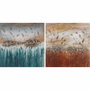 DKD Home Decor Set de 2 Cuadros Lienzo sobre Pino 100x100 cm Surtido de Colores