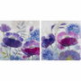 DKD Home Decor Cuadro Lienzo Pino Amapolas Set de 2