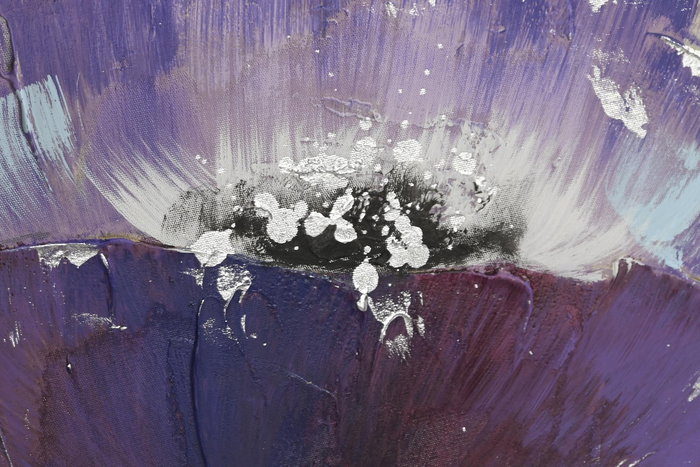 DKD Home Decor Cuadro Shabby Lila Lienzo Pino Amapolas 80 x 80 x 3.5 cm (2 Unidades)