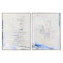 DKD Home Decor Set de 2 Cuadros Lienzo Abstracto Azul y Gris 60x80 cm