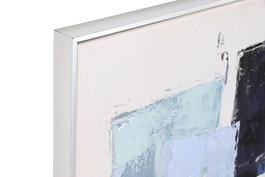 DKD Home Decor Cuadro Abstracto Lienzo Blanco Azul Negro Beige 60 x 80 x 3.5 cm (2 Unidades)