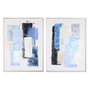 DKD Home Decor Cuadro Abstracto Lienzo Blanco Azul Negro Beige 60 x 80 x 3.5 cm (2 Unidades)