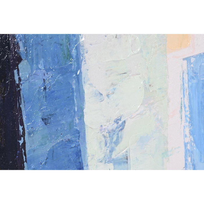DKD Home Decor Cuadro Abstracto Lienzo Blanco Azul Negro Beige 60 x 80 x 3.5 cm (2 Unidades)