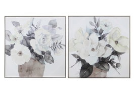 DKD Home Decor Cuadro Lienzo Florero Surtido de 2 Piezas 80x80 cm